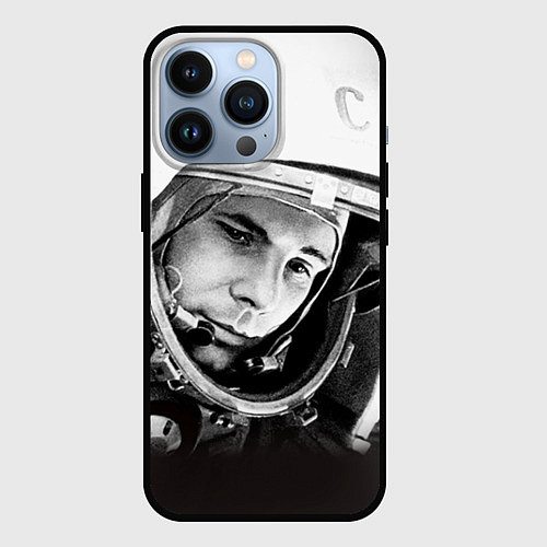 Чехол iPhone 13 Pro Юрий Гагарин / 3D-Черный – фото 1