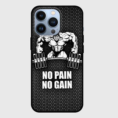 Чехол iPhone 13 Pro No pain, no gain / 3D-Черный – фото 1