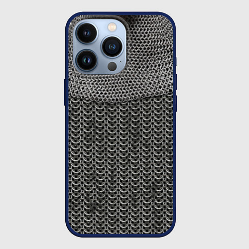 Чехол iPhone 13 Pro Кольчуга / 3D-Тёмно-синий – фото 1