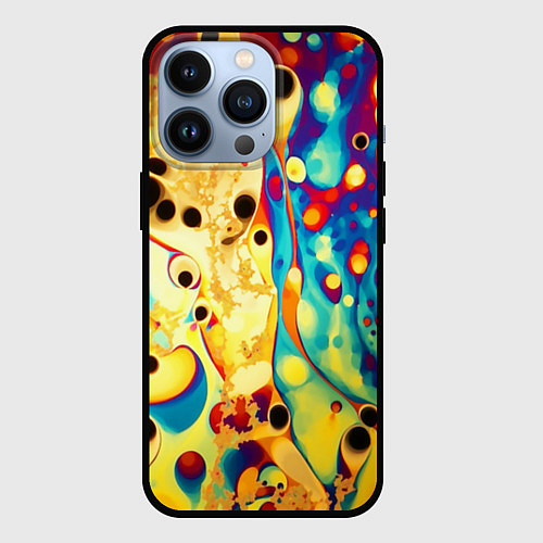 Чехол iPhone 13 Pro Абстракция кислотные метаморфозы / 3D-Черный – фото 1