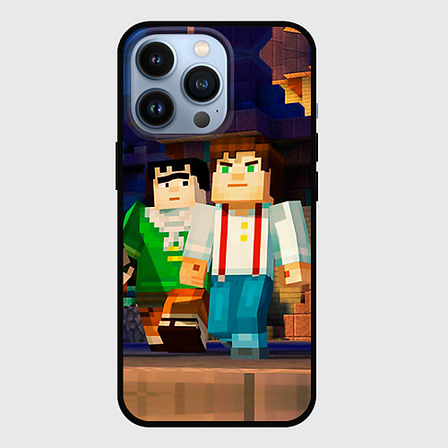 Чехол iPhone 13 Pro Minecraft Men's / 3D-Черный – фото 1