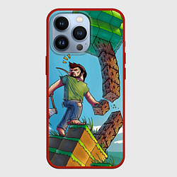 Чехол для iPhone 13 Pro Minecraft Woodcutter, цвет: 3D-красный