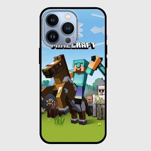 Чехол iPhone 13 Pro Minecraft Rider / 3D-Черный – фото 1