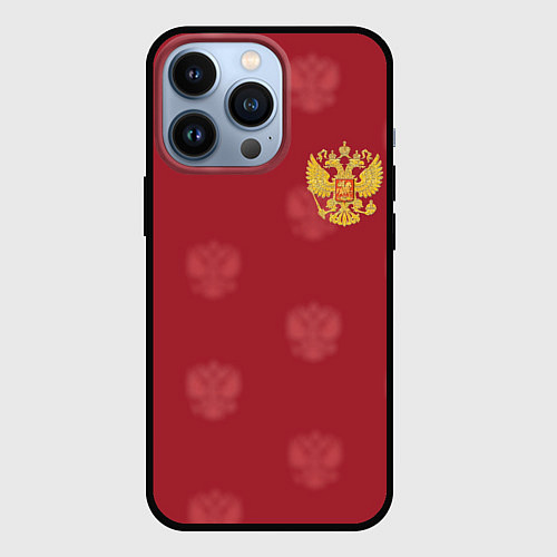 Чехол iPhone 13 Pro Сборная России по футболу / 3D-Черный – фото 1