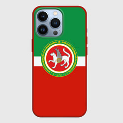 Чехол для iPhone 13 Pro Татарстан: флаг, цвет: 3D-красный