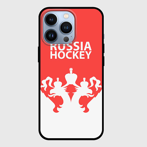 Чехол iPhone 13 Pro Russia Hockey / 3D-Черный – фото 1