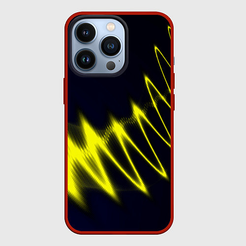 Чехол iPhone 13 Pro Молния / 3D-Красный – фото 1
