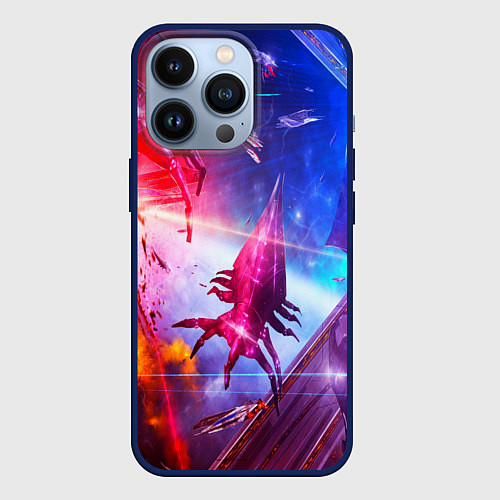 Чехол iPhone 13 Pro Mass effect / 3D-Тёмно-синий – фото 1