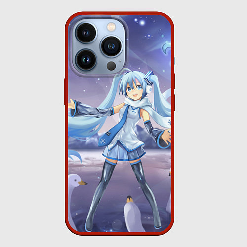 Чехол iPhone 13 Pro Hatsune Miku / 3D-Красный – фото 1