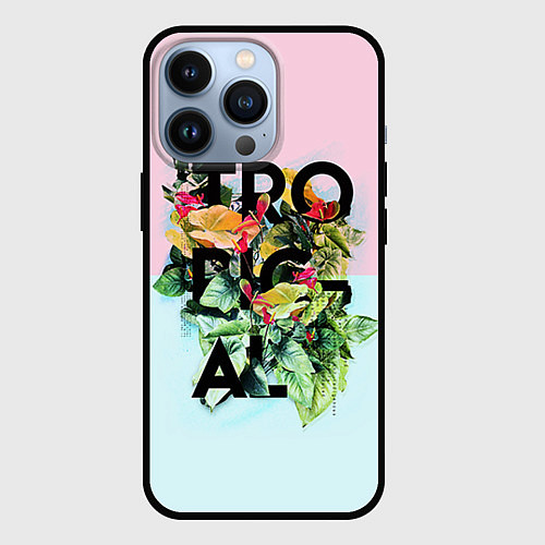 Чехол iPhone 13 Pro Tropical Art / 3D-Черный – фото 1