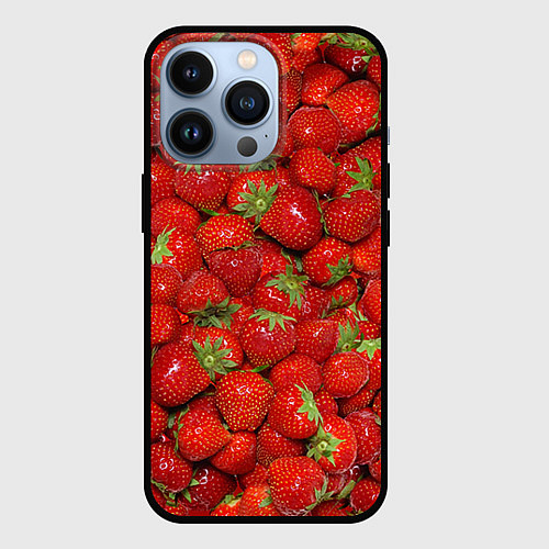 Чехол iPhone 13 Pro Клубнички / 3D-Черный – фото 1