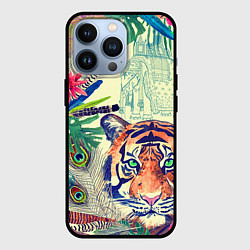 Чехол для iPhone 13 Pro Индийский тигр, цвет: 3D-черный