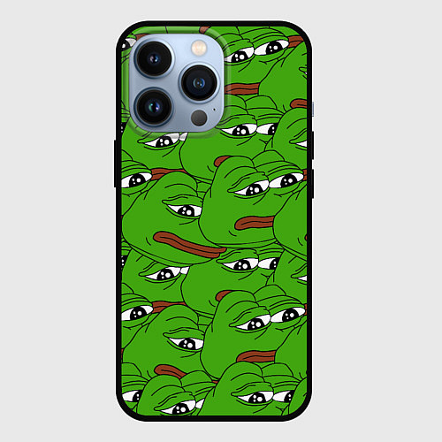 Чехол iPhone 13 Pro Sad frogs / 3D-Черный – фото 1