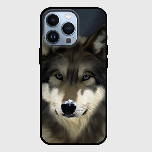 Чехол iPhone 13 Pro Зимний волк / 3D-Черный – фото 1