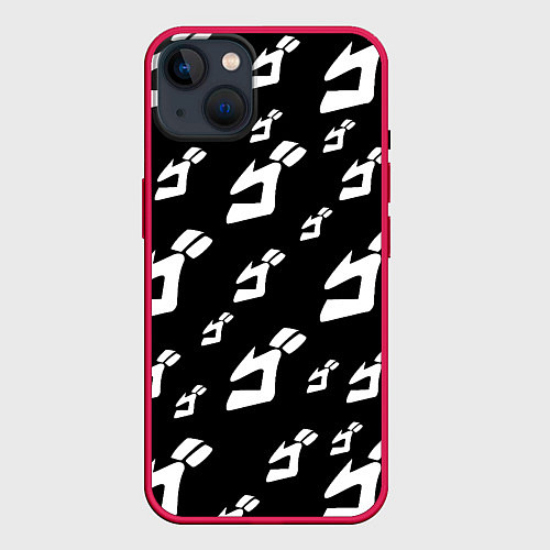 Чехол iPhone 14 Plus JoJo Bizarre Adventure / 3D-Малиновый – фото 1