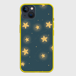 Чехол для iPhone 14 Plus Звезды, цвет: 3D-желтый