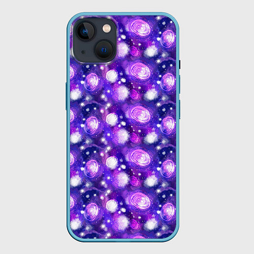Чехол iPhone 14 Plus Galaxy / 3D-Голубой – фото 1