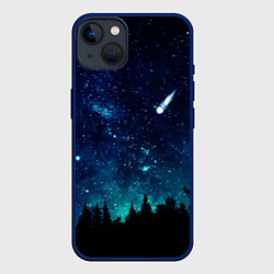 Чехол для iPhone 14 Plus ЛЕС НОЧЬЮ, цвет: 3D-тёмно-синий