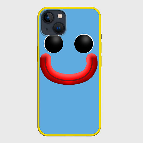 Чехол iPhone 14 Plus Huggy Waggy smile / 3D-Желтый – фото 1