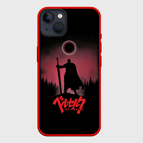 Чехол iPhone 14 Plus Ночной берсерк / 3D-Красный – фото 1