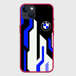 Чехол для iPhone 14 Plus БМВ BMW AUTO, цвет: 3D-малиновый