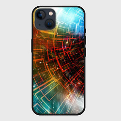 Чехол для iPhone 14 Plus Portal - Neon Space - туннель из энергетических па, цвет: 3D-черный