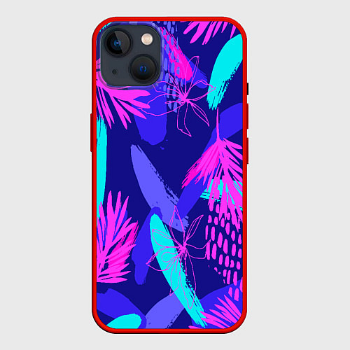 Чехол iPhone 14 Plus ЯРКИЕ ТЕКСТУРНЫЕ ЦВЕТЫ / 3D-Красный – фото 1