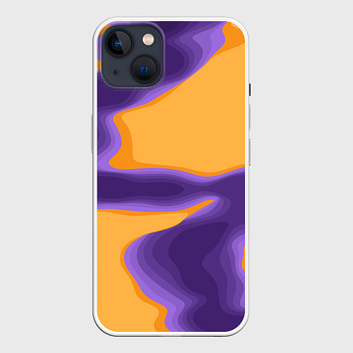 Чехол iPhone 14 Plus Фиолетовая река / 3D-Белый – фото 1