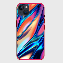 Чехол для iPhone 14 Plus Colorful flow, цвет: 3D-малиновый