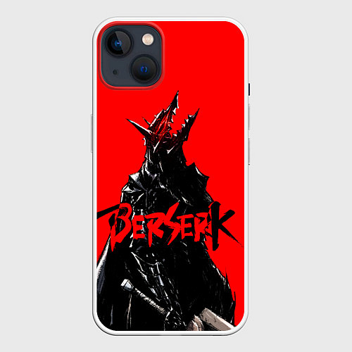 Чехол iPhone 14 Plus Берсерк Гатс Взгляд В Небо / 3D-Белый – фото 1