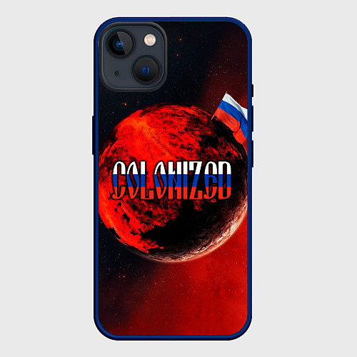 Чехол iPhone 14 Plus Колонизация Марса / 3D-Тёмно-синий – фото 1