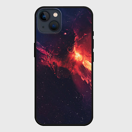 Чехол iPhone 14 Plus Красивая космическая туманность / 3D-Черный – фото 1