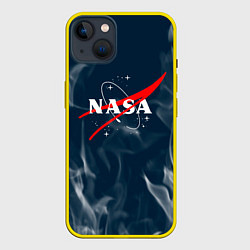 Чехол для iPhone 14 Plus Nasa пламя, цвет: 3D-желтый
