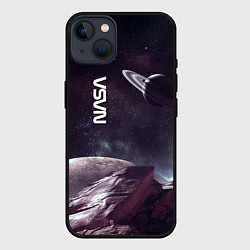Чехол для iPhone 14 Plus Космический пейзаж - Saturn - Nasa, цвет: 3D-черный