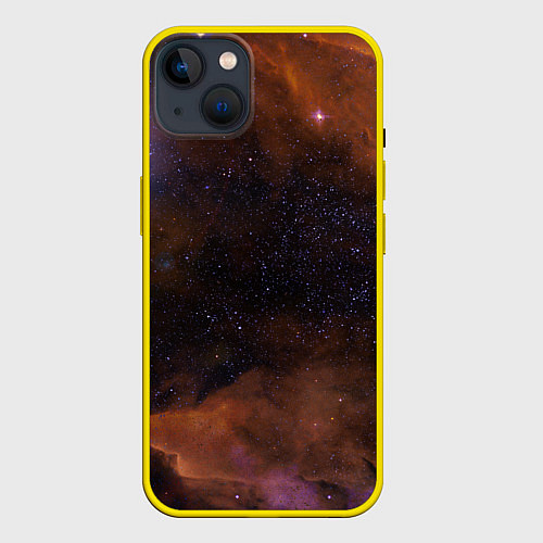 Чехол iPhone 14 Plus Космос и множество звёзды / 3D-Желтый – фото 1