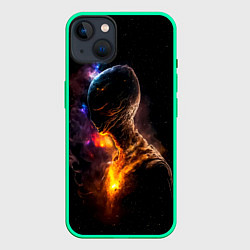Чехол для iPhone 14 Plus Инопланетянин в космическом пространстве, цвет: 3D-мятный