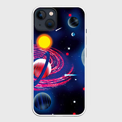 Чехол для iPhone 14 Plus Вселенная, космос, цвет: 3D-белый