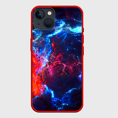 Чехол iPhone 14 Plus Космос / 3D-Красный – фото 1