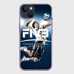 Чехол для iPhone 14 Plus Волейбол 4, цвет: 3D-серый