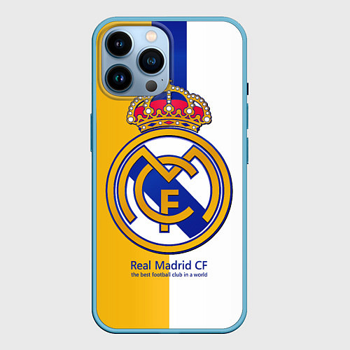 Чехол iPhone 14 Pro Max Real Madrid CF / 3D-Голубой – фото 1