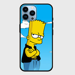 Чехол для iPhone 14 Pro Max Задумчивый Барт, цвет: 3D-черный