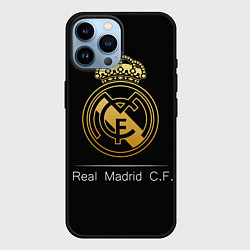 Чехол для iPhone 14 Pro Max FC Real Madrid: Gold Edition, цвет: 3D-черный