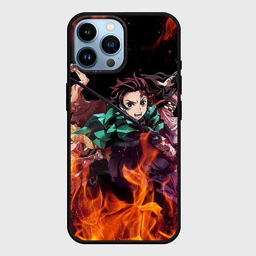 Чехол iPhone 14 Pro Max KIMETSU NO YAIBA / 3D-Черный – фото 1