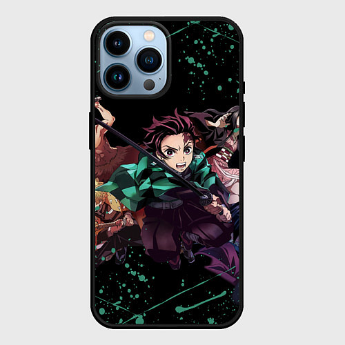 Чехол iPhone 14 Pro Max KIMETSU NO YAIBA / 3D-Черный – фото 1