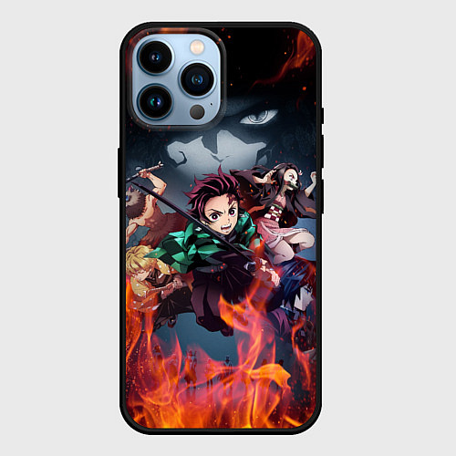 Чехол iPhone 14 Pro Max KIMETSU NO YAIBA / 3D-Черный – фото 1
