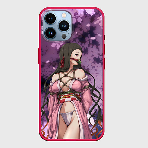 Чехол iPhone 14 Pro Max Незуко / 3D-Малиновый – фото 1