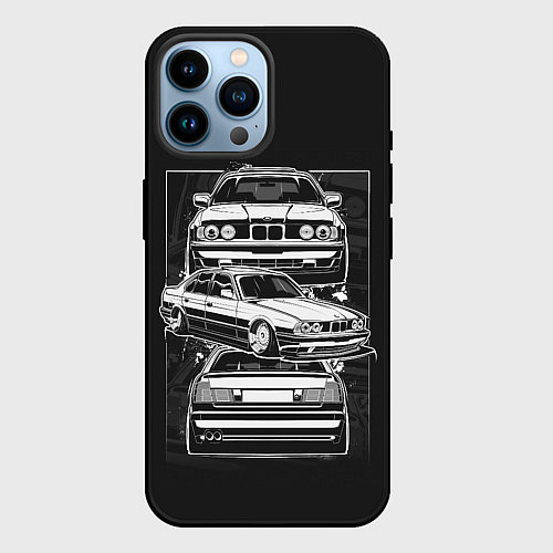 Чехол iPhone 14 Pro Max BMW / 3D-Черный – фото 1