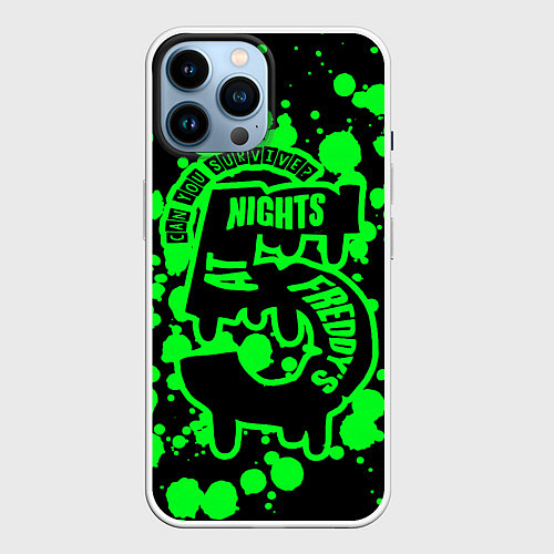 Чехол iPhone 14 Pro Max Five Nights at Freddy / 3D-Белый – фото 1