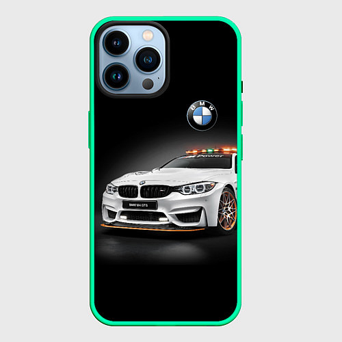 Чехол iPhone 14 Pro Max Safety car / 3D-Мятный – фото 1