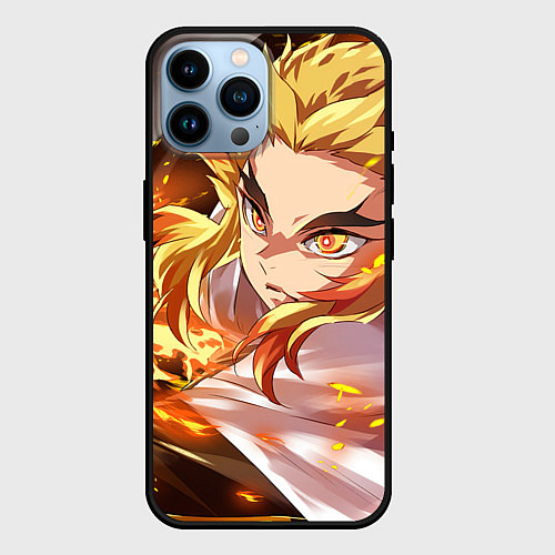 Чехол iPhone 14 Pro Max Клинок Рассекающий Демонов / 3D-Черный – фото 1